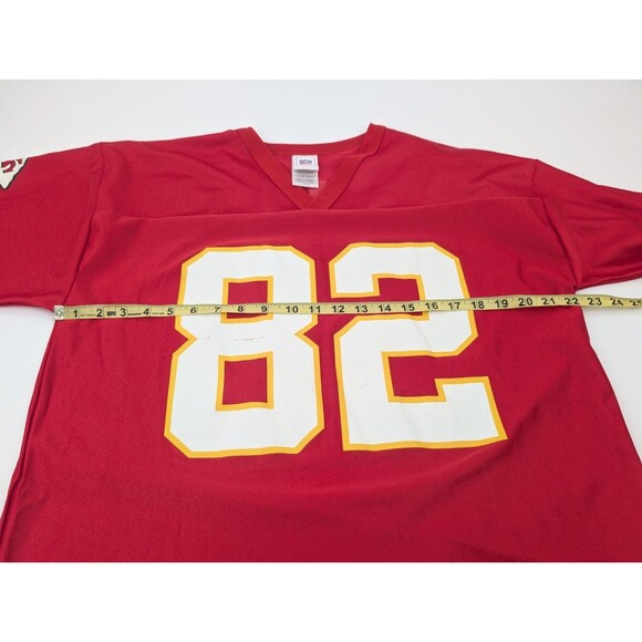 Dante Hall Kansas City Chiefs #82 Vintage Distressed Red NFL Jersey Size Large - Picture 9 of 13